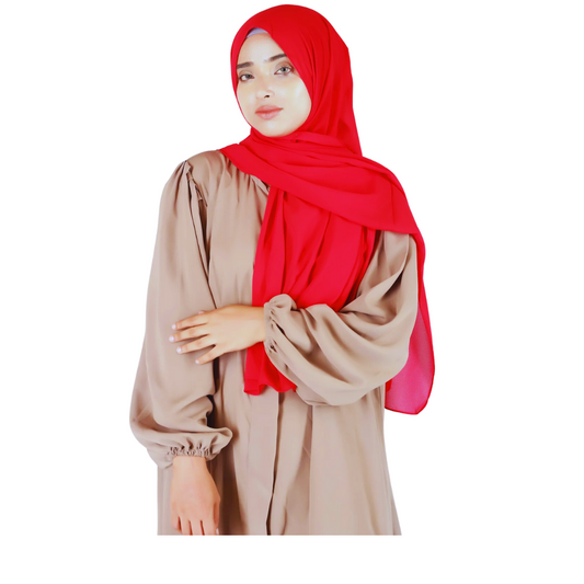 PLAIN GEORGETTE RED