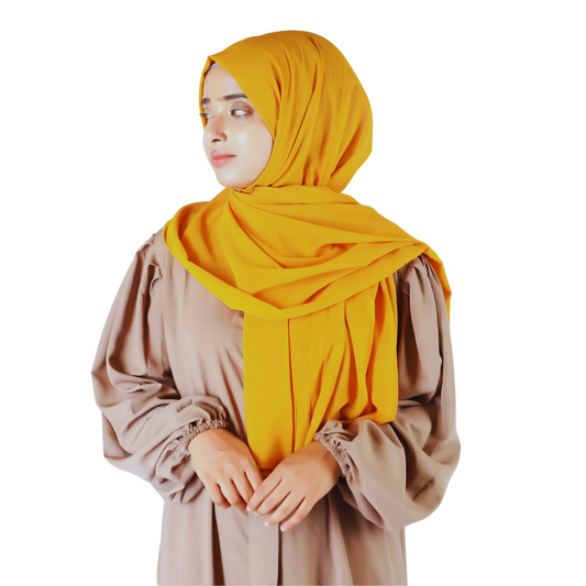 PLAIN GEORGETTE NUDE MUSTARD